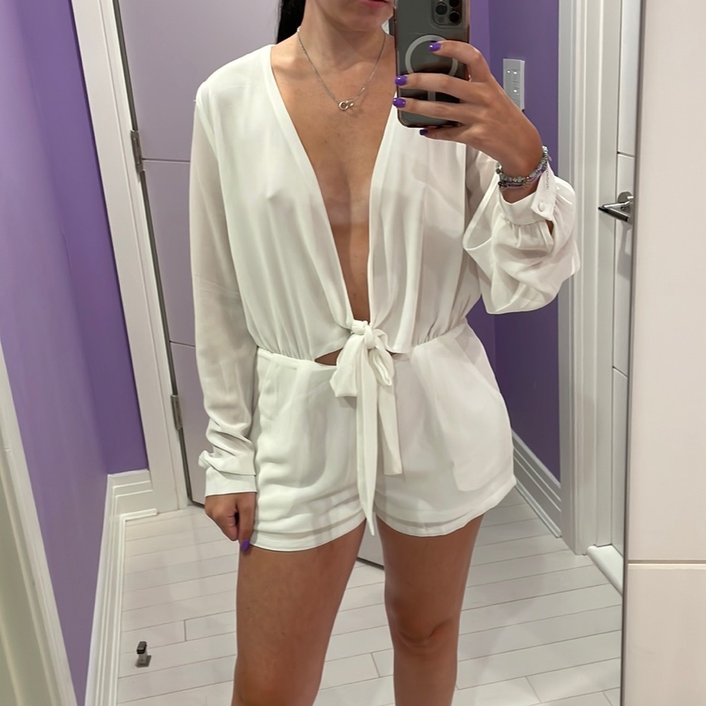 Cotton Candy White romper